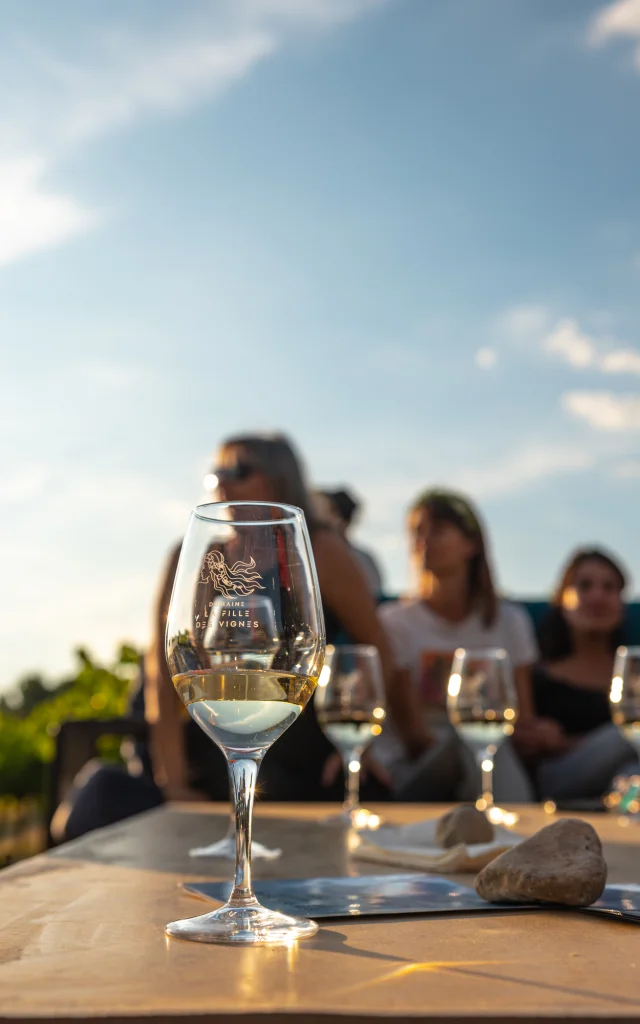 Apéro perché Youpi Tours auf dem Weingut La Fille des Vignes zum Abschied von Marine