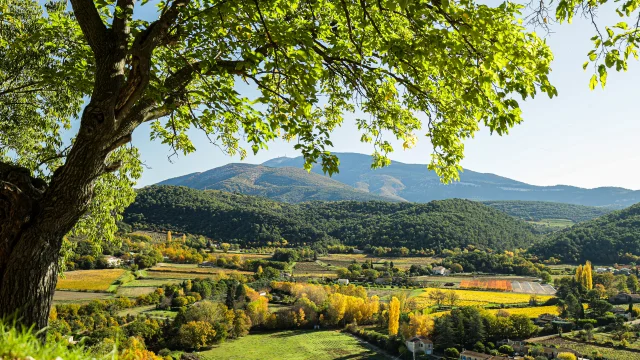 Village d'Entrechaux à l'automne