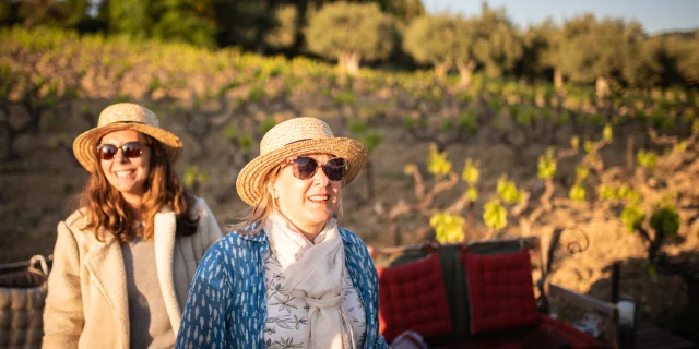 Personnes dans les vignes