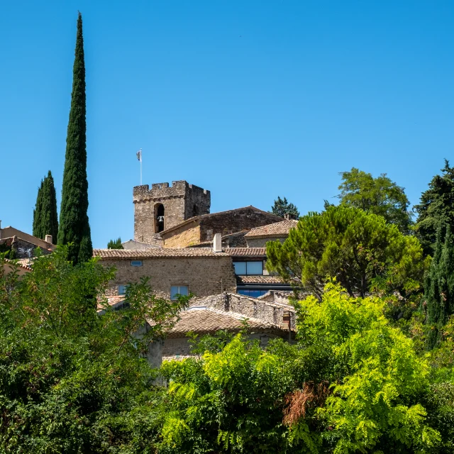 View of the village of Villedieu