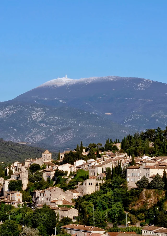 Vaison-la-Romaine mit dem Mont Ventoux im Hintergrund