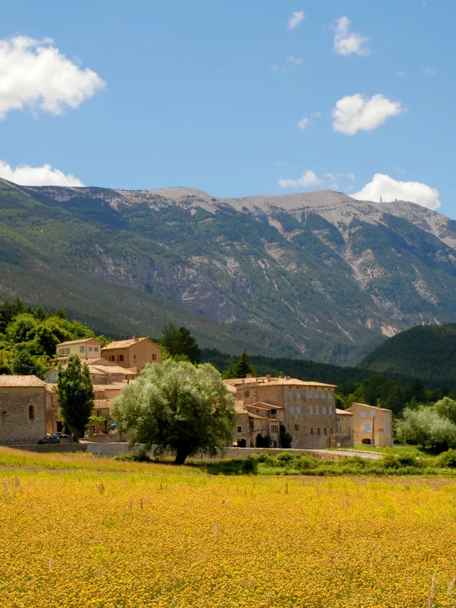 Village of Savoillans with Mont Ventoux in the background