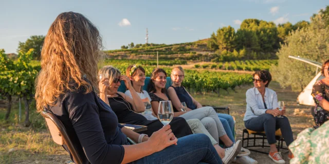 Apéro perché Youpi Tours au domaine La Fille des Vignes pour le départ de Marine