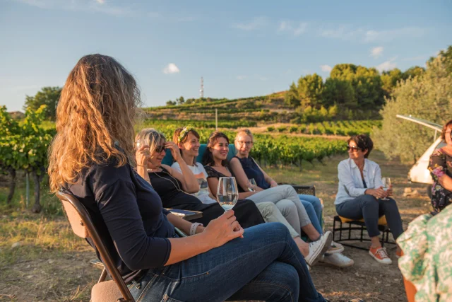 Apéro perché Youpi Tours au domaine La Fille des Vignes pour le départ de Marine